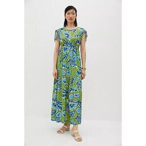 Vera‎ for Anthropologie Bluebell Maxi Dress Green Blue